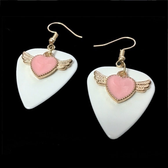 HANDCRAFTED Drop Earrings Angel Wings Always in My Thoughts - Picture 2 of 6